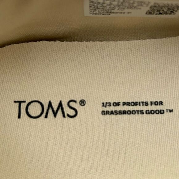 Womens TOMS Alpargata Blue Multi Wide Stripe Canvas Slip On Flat Shoes Size 7 - Picture 4 of 9